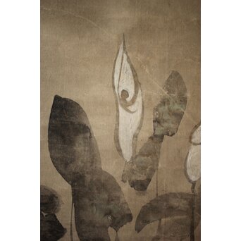 倣 尾形光琳 紙本掛軸2幅　Z242 