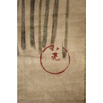 倣 尾形光琳 紙本掛軸2幅　Z242 