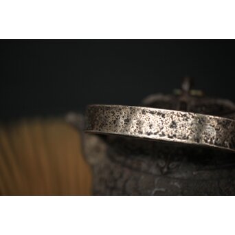 初代 秦蔵六造 銅環摘 鉄共蓋 双龍紋様 獣口形 鉄瓶/湯沸　M251 