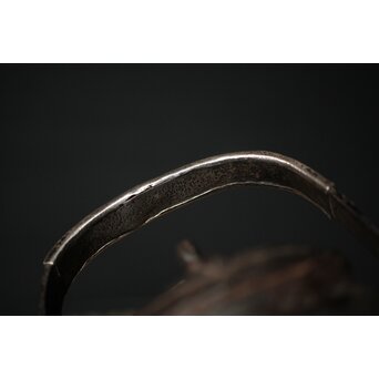 初代 秦蔵六造 銅環摘 鉄共蓋 双龍紋様 獣口形 鉄瓶/湯沸　M251 