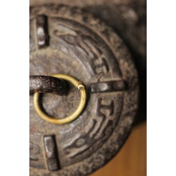 初代 秦蔵六造 銅環摘 鉄共蓋 双龍紋様 獣口形 鉄瓶/湯沸　M251 