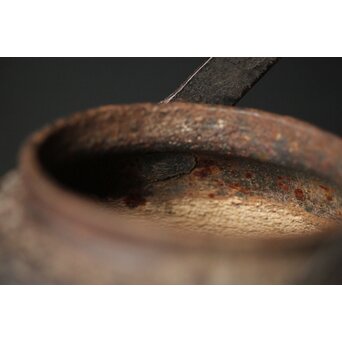 初代 秦蔵六造 銅環摘 鉄共蓋 双龍紋様 獣口形 鉄瓶/湯沸　M251 