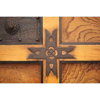 背面ガラス 幅広上手格子蔵戸　W016Y 