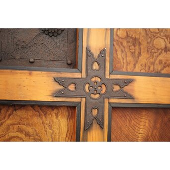 背面ガラス 幅広上手格子蔵戸　W016Y 