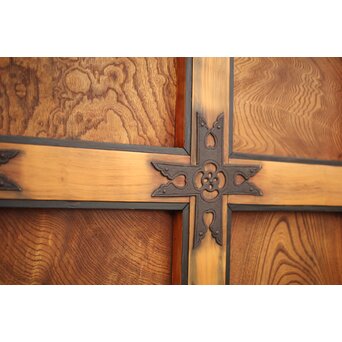 背面ガラス 幅広上手格子蔵戸　W016Y 