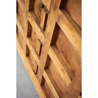 背面ガラス 幅広上手格子蔵戸　W016Y 