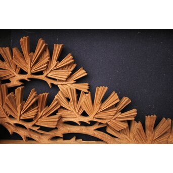 善本秀銘 井波 長尺松木彫欄間 2枚1組　R0077Y 