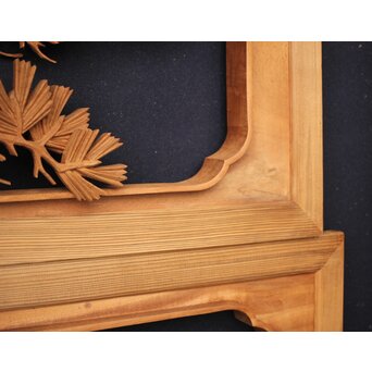 善本秀銘 井波 長尺松木彫欄間 2枚1組　R0077Y 