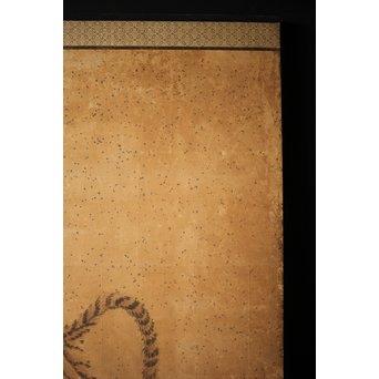 白井華陽 虎の図 六曲一双紙本水墨屏風　Z243 