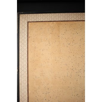 白井華陽 虎の図 六曲一双紙本水墨屏風　Z243 