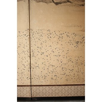 白井華陽 虎の図 六曲一双紙本水墨屏風　Z243 