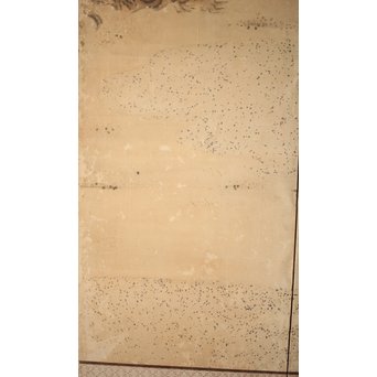 白井華陽 虎の図 六曲一双紙本水墨屏風　Z243 