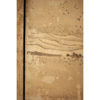 白井華陽 虎の図 六曲一双紙本水墨屏風　Z243 