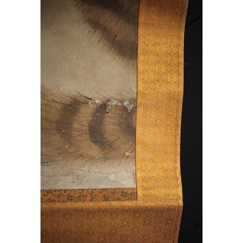 作者不明 紙本彩色掛軸 虎の図　Z244 