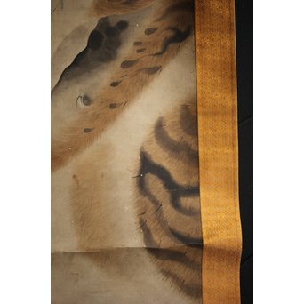 作者不明 紙本彩色掛軸 虎の図　Z244 