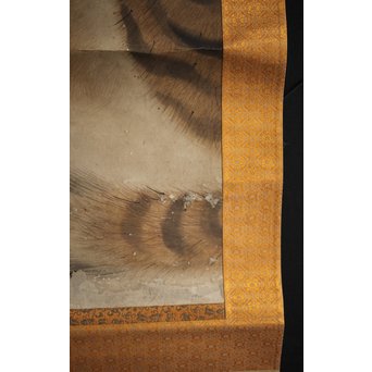 作者不明 紙本彩色掛軸 虎の図　Z244 