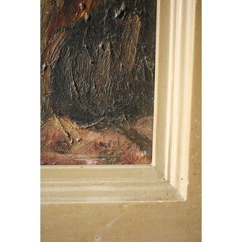 西尾善積 油彩 女性像 板絵3号　Z246 