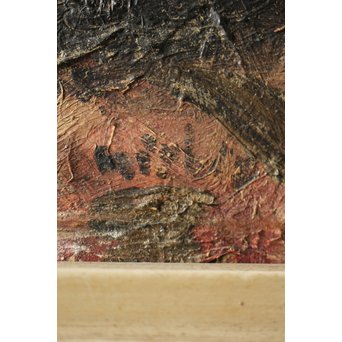 西尾善積 油彩 女性像 板絵3号　Z246 