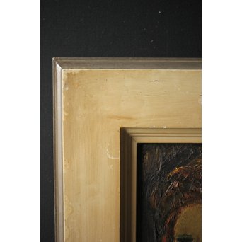 西尾善積 油彩 女性像 板絵3号　Z246 