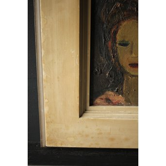 西尾善積 油彩 女性像 板絵3号　Z246 