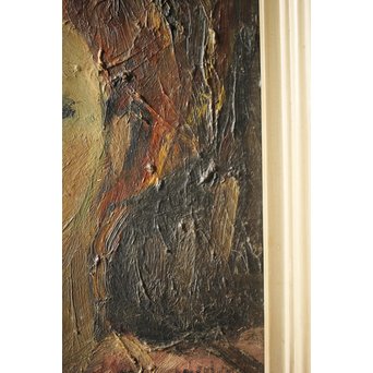 西尾善積 油彩 女性像 板絵3号　Z246 