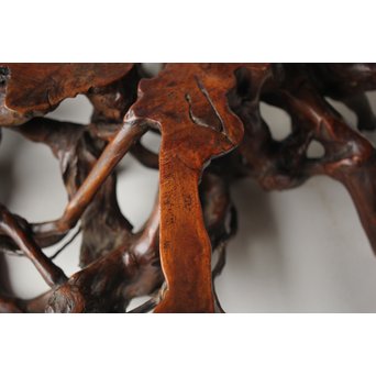 根木台 盆栽卓 木彫自然木　X276 