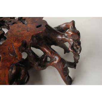 根木台 盆栽卓 木彫自然木　X276 