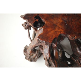 根木台 盆栽卓 木彫自然木　X276 