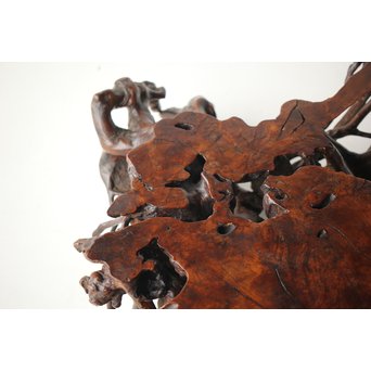 根木台 盆栽卓 木彫自然木　X276 