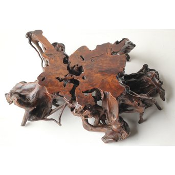 根木台 盆栽卓 木彫自然木　X276 