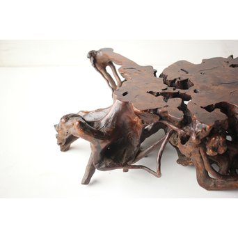 根木台 盆栽卓 木彫自然木　X276 