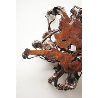 根木台 盆栽卓 木彫自然木　X276 