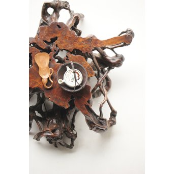 根木台 盆栽卓 木彫自然木　X276 