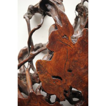 根木台 盆栽卓 木彫自然木　X276 