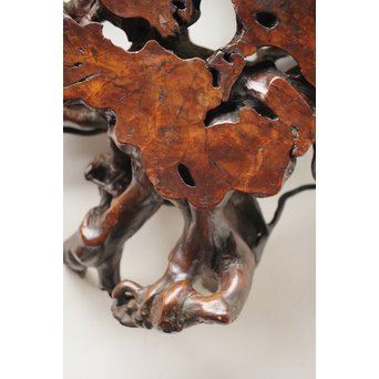 根木台 盆栽卓 木彫自然木　X276 