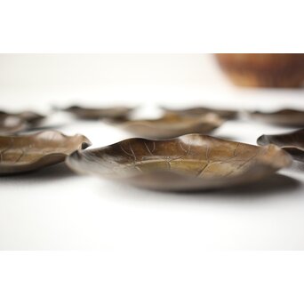 蓮葉に水滴 宣徳茶托 10枚　M252 