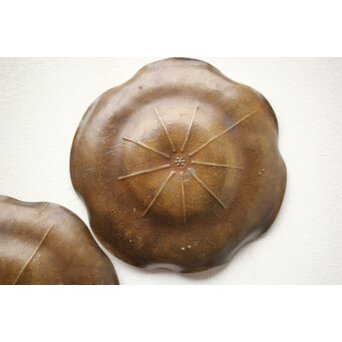 蓮葉に水滴 宣徳茶托 10枚　M252 