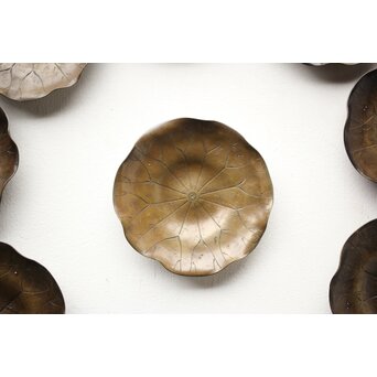 蓮葉に水滴 宣徳茶托 10枚　M252 