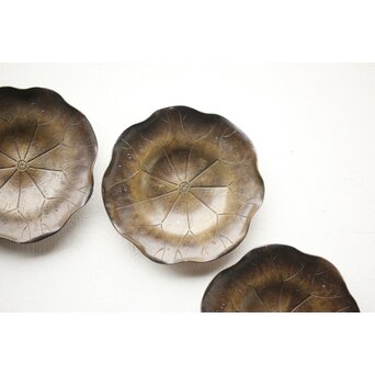 蓮葉に水滴 宣徳茶托 10枚　M252 