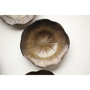 蓮葉に水滴 宣徳茶托 10枚　M252 