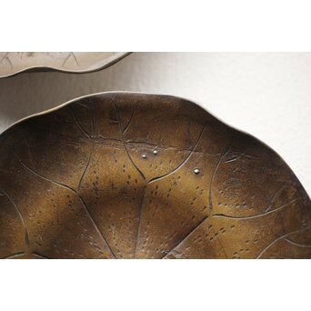 蓮葉に水滴 宣徳茶托 10枚　M252 