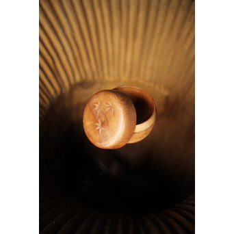 横山一夢 竹文棗 神代杉共箱　X277 