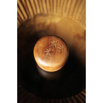 横山一夢 竹文棗 神代杉共箱　X277 