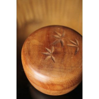 横山一夢 竹文棗 神代杉共箱　X277 