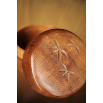 横山一夢 竹文棗 神代杉共箱　X277 