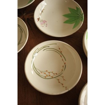 佛蘭西焼 取合中皿20枚 上田耕冲下絵　P216 