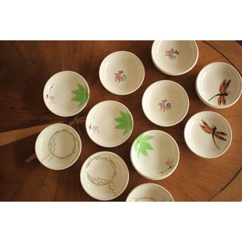 佛蘭西焼 取合中皿20枚 上田耕冲下絵　P216