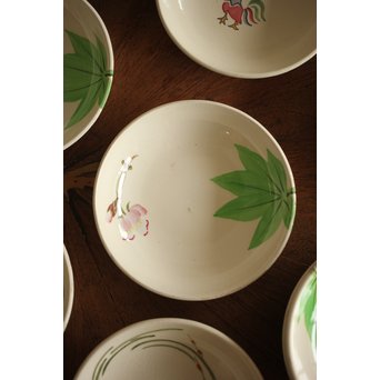 佛蘭西焼 取合中皿20枚 上田耕冲下絵　P216 