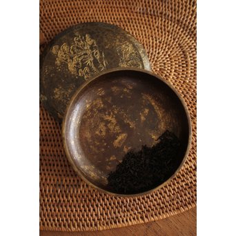 金谷五郎三郎 鎚目霊芝彫ヤンポ/蓋物　M253 