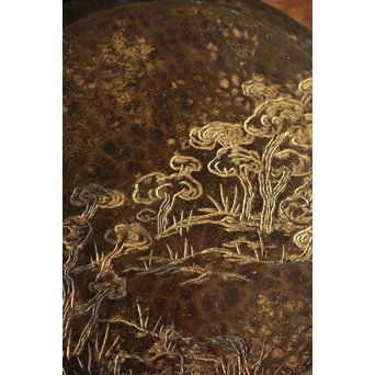 金谷五郎三郎 鎚目霊芝彫ヤンポ/蓋物　M253 